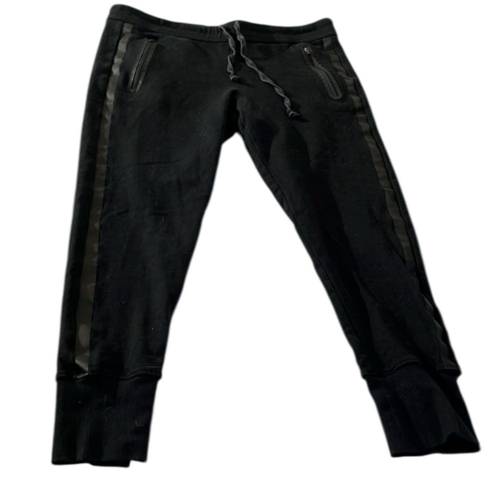 Hudson size large “TESS”jogger sweatpants tie at waist tux stripe ,knit cuff